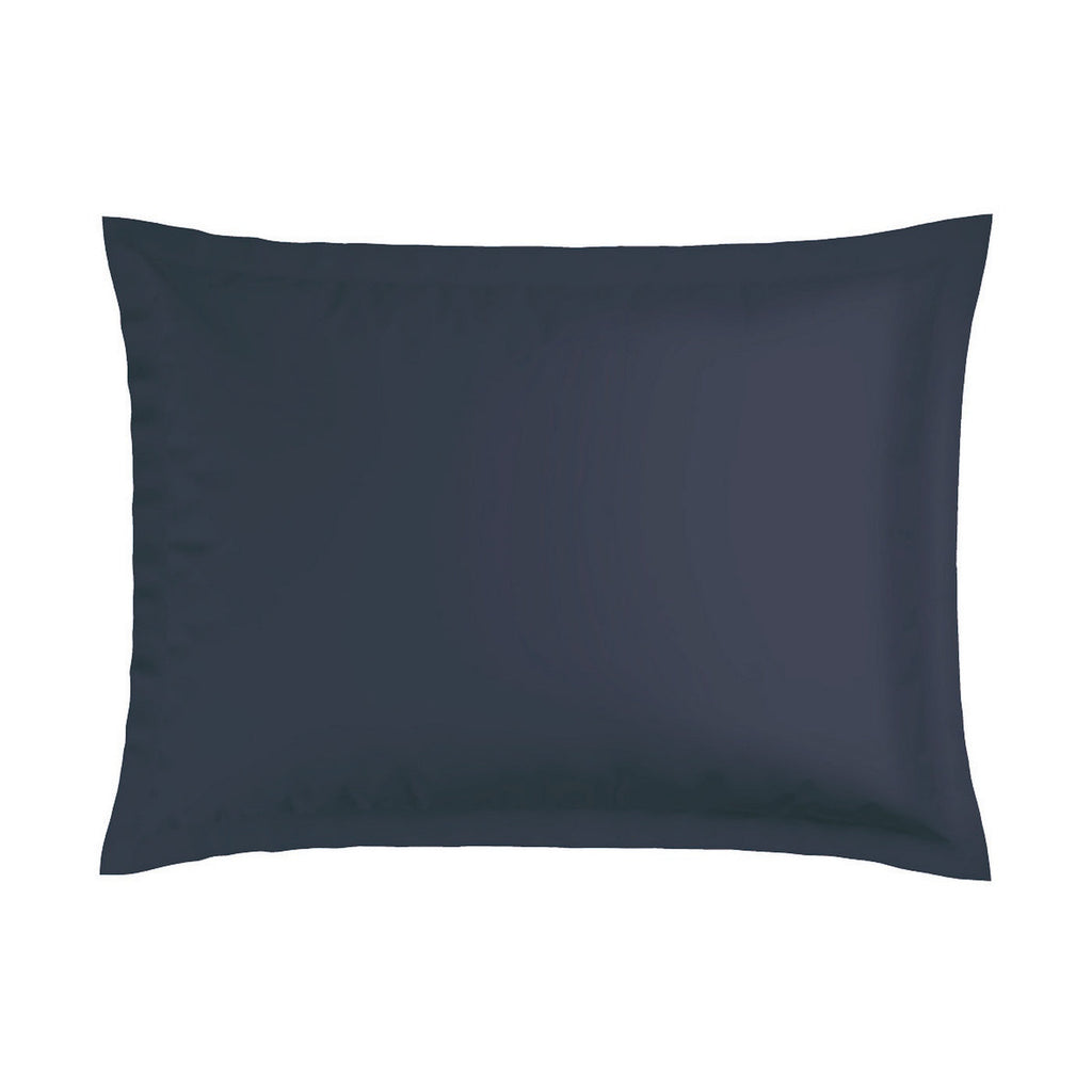 Biarritz - Set De 2 Taies D'Oreiller - Satin De Coton - Blanc / Bleu Fonce