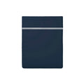 Biarritz - Drap Plat - Satin De Coton - Blanc / Bleu Fonce