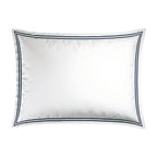 Biarritz - Set De 2 Taies D'Oreiller - Satin De Coton - Bleu Fonce / Blanc