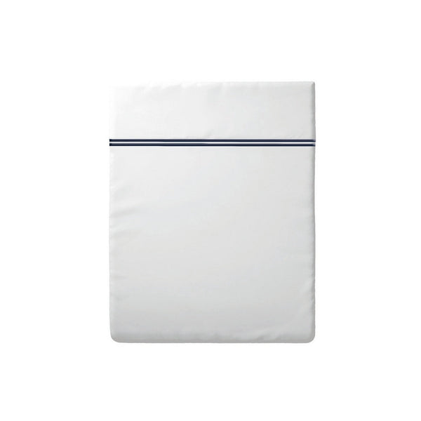 Biarritz - Drap Plat - Satin De Coton - Bleu Fonce / Blanc