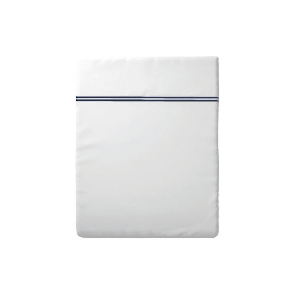 Biarritz - Drap Plat - Satin De Coton - Bleu Fonce / Blanc