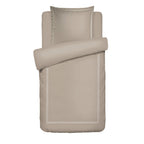 Biarritz - Housse De Couette + 1 Ou 2 Taie(S) D'Oreiller - Satin De Coton - Taupe / Taupe