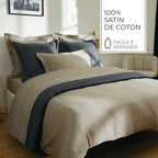Biarritz - Drap Plat - Satin De Coton - Taupe / Taupe