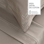 Biarritz - Ensemble De Draps - Satin De Coton - Taupe / Taupe