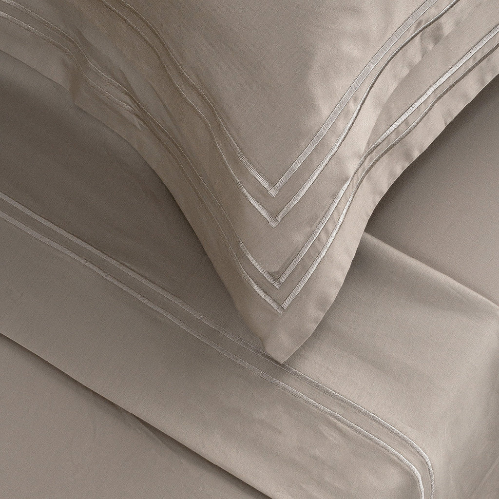 Biarritz - Ensemble De Draps - Satin De Coton - Taupe / Taupe
