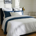 Biarritz - Housse De Couette + 1 Ou 2 Taie(S) D'Oreiller - Satin De Coton - Blanc / Blanc