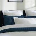 Biarritz - Housse De Couette + 1 Ou 2 Taie(S) D'Oreiller - Satin De Coton - Blanc / Blanc