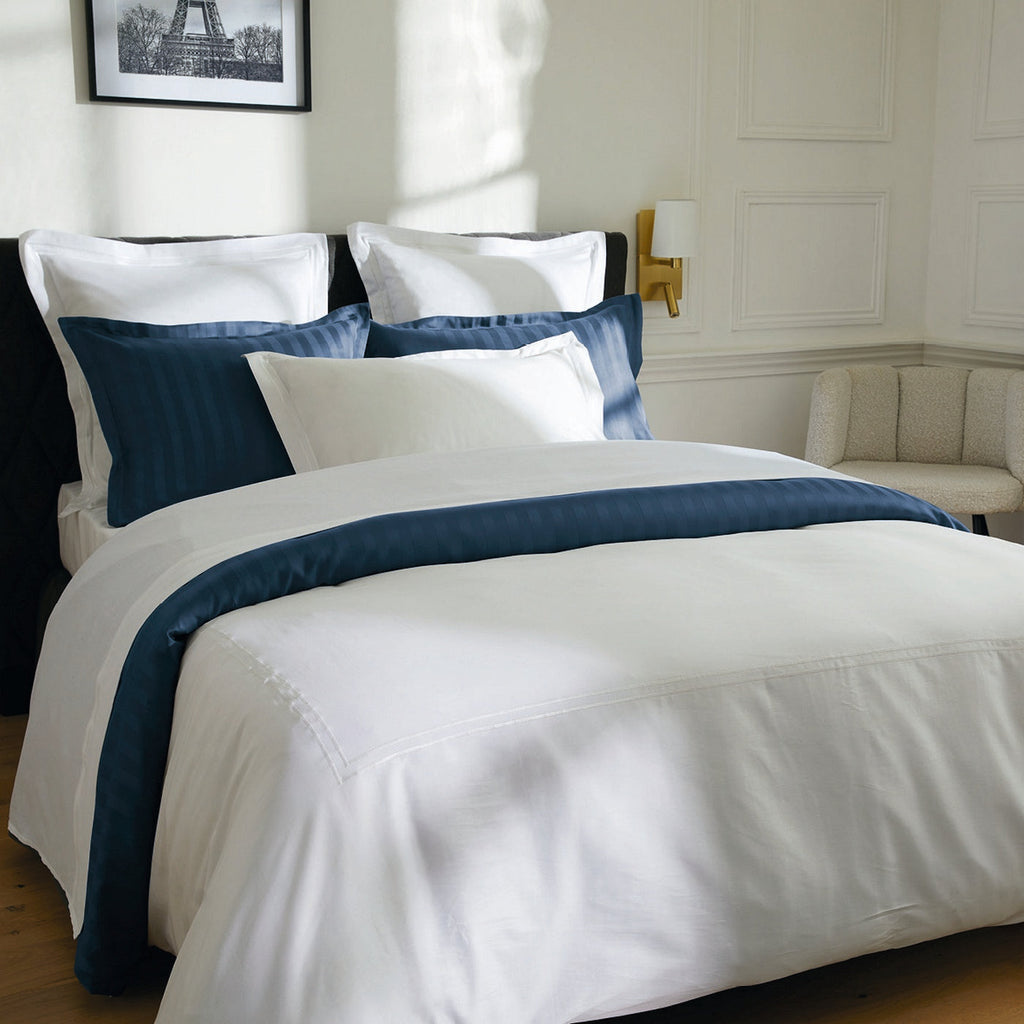 Biarritz - Drap Plat - Satin De Coton - Blanc / Blanc