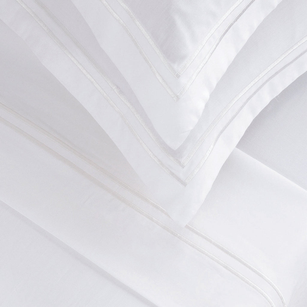 Biarritz - Ensemble De Draps - Satin De Coton - Blanc / Blanc
