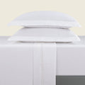 Biarritz - Ensemble De Draps - Satin De Coton - Blanc / Blanc