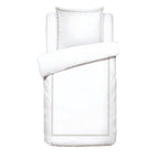 Biarritz - Housse De Couette + 1 Ou 2 Taie(S) D'Oreiller - Satin De Coton - Taupe / Blanc