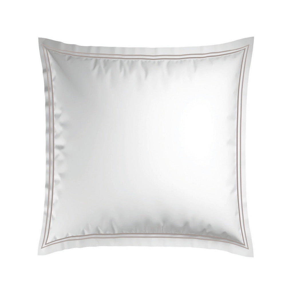Biarritz - Set De 2 Taies D'Oreiller - Satin De Coton - Taupe / Blanc