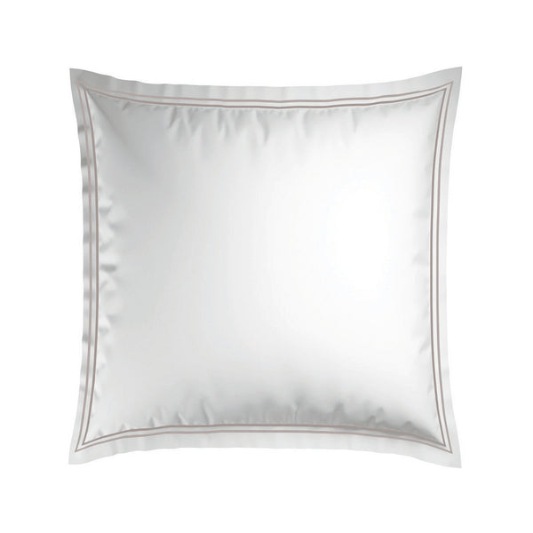 Biarritz - Set De 2 Taies D'Oreiller - Satin De Coton - Taupe / Blanc
