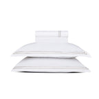 Biarritz - Ensemble De Draps - Satin De Coton - Taupe / Blanc