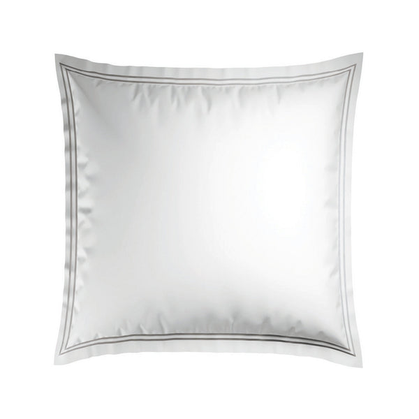 Biarritz - Set De 2 Taies D'Oreiller - Satin De Coton - Grey / Blanc