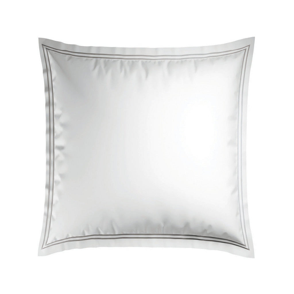 Biarritz - Set De 2 Taies D'Oreiller - Satin De Coton - Grey / Blanc