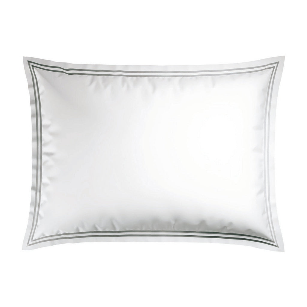 Biarritz - Set De 2 Taies D'Oreiller - Satin De Coton - Grey / Blanc