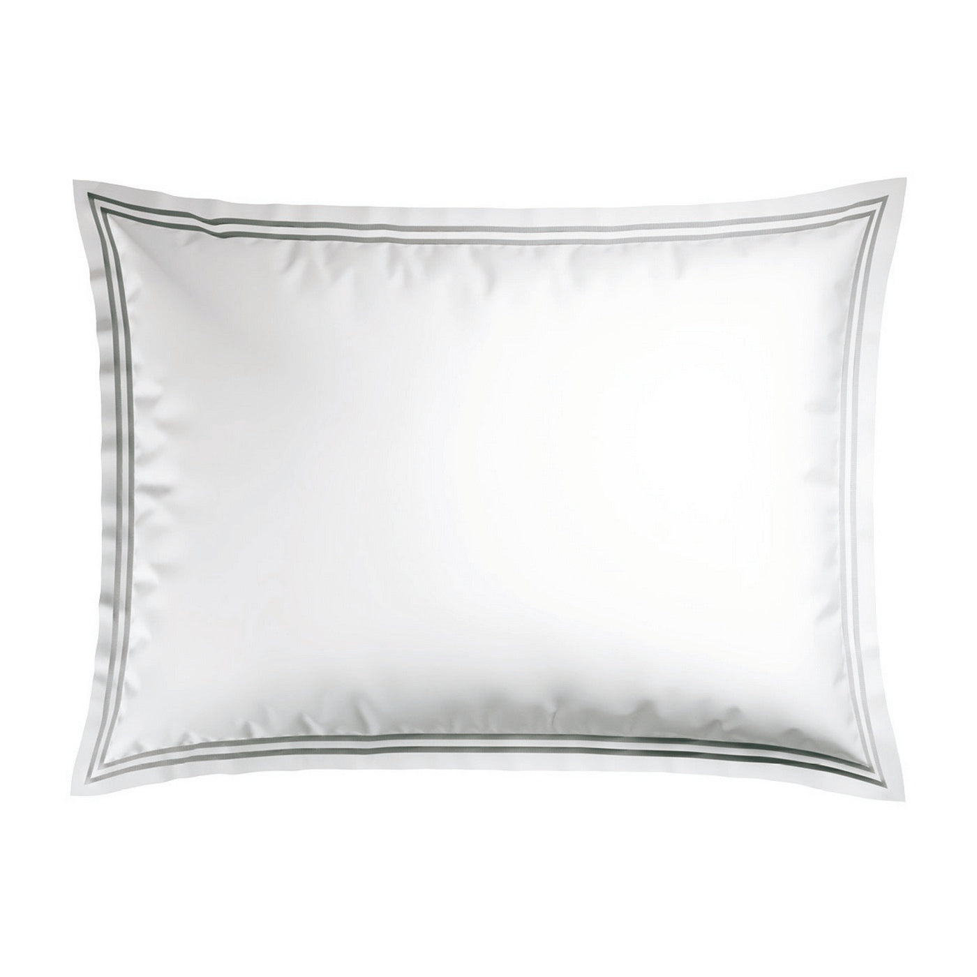 Biarritz - Set De 2 Taies D'Oreiller - Satin De Coton - Grey / Blanc