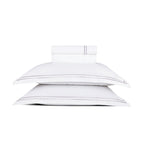 Biarritz - Ensemble De Draps - Satin De Coton - Grey / Blanc