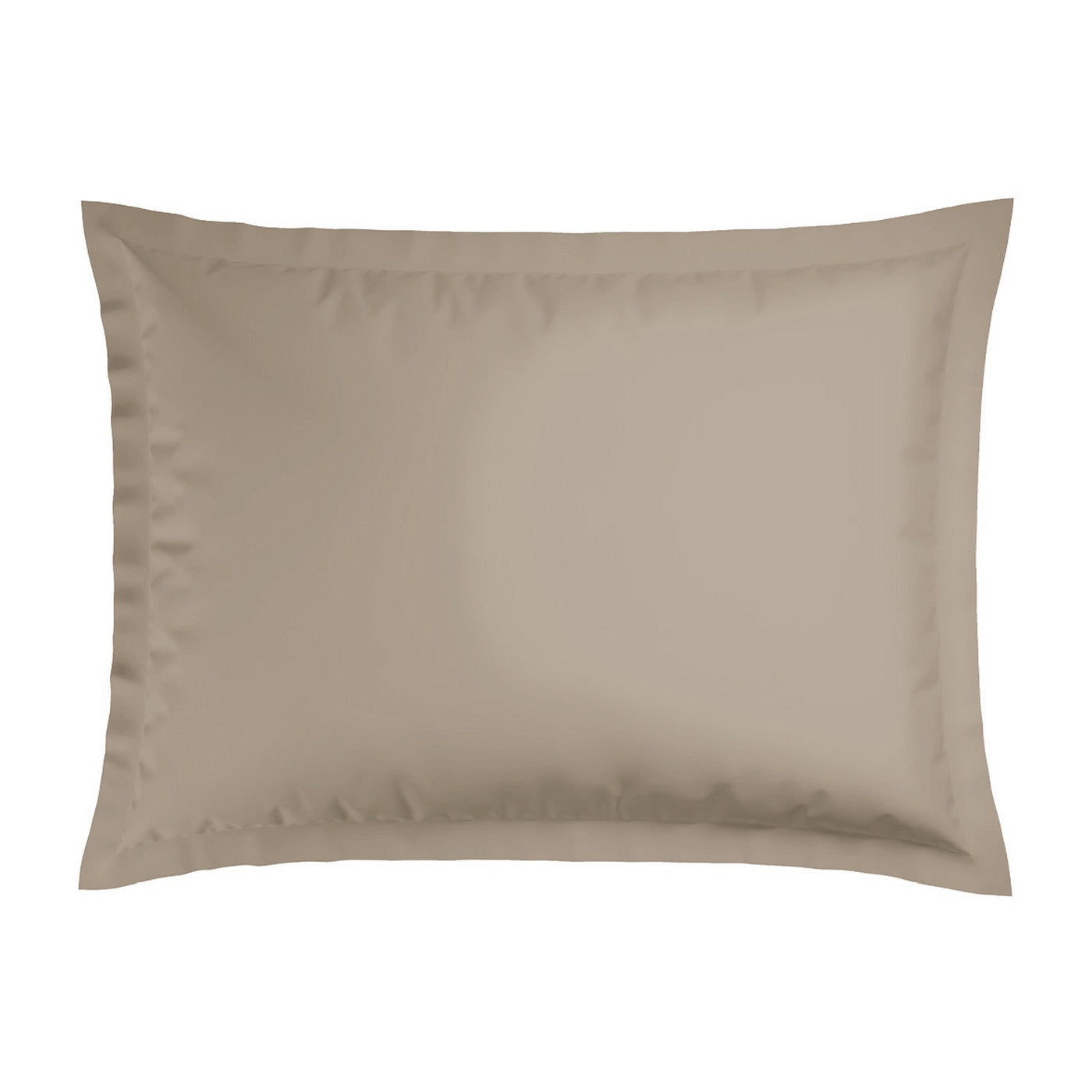Biarritz - Set De 2 Taies D'Oreiller - Satin De Coton - Blanc / Taupe