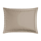 Biarritz - Set De 2 Taies D'Oreiller - Satin De Coton - Blanc / Taupe