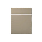 Biarritz - Drap Plat - Satin De Coton - Blanc / Taupe