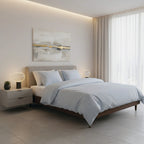 Grenoble - Drap Plat Coton Percale - Bleu Clair