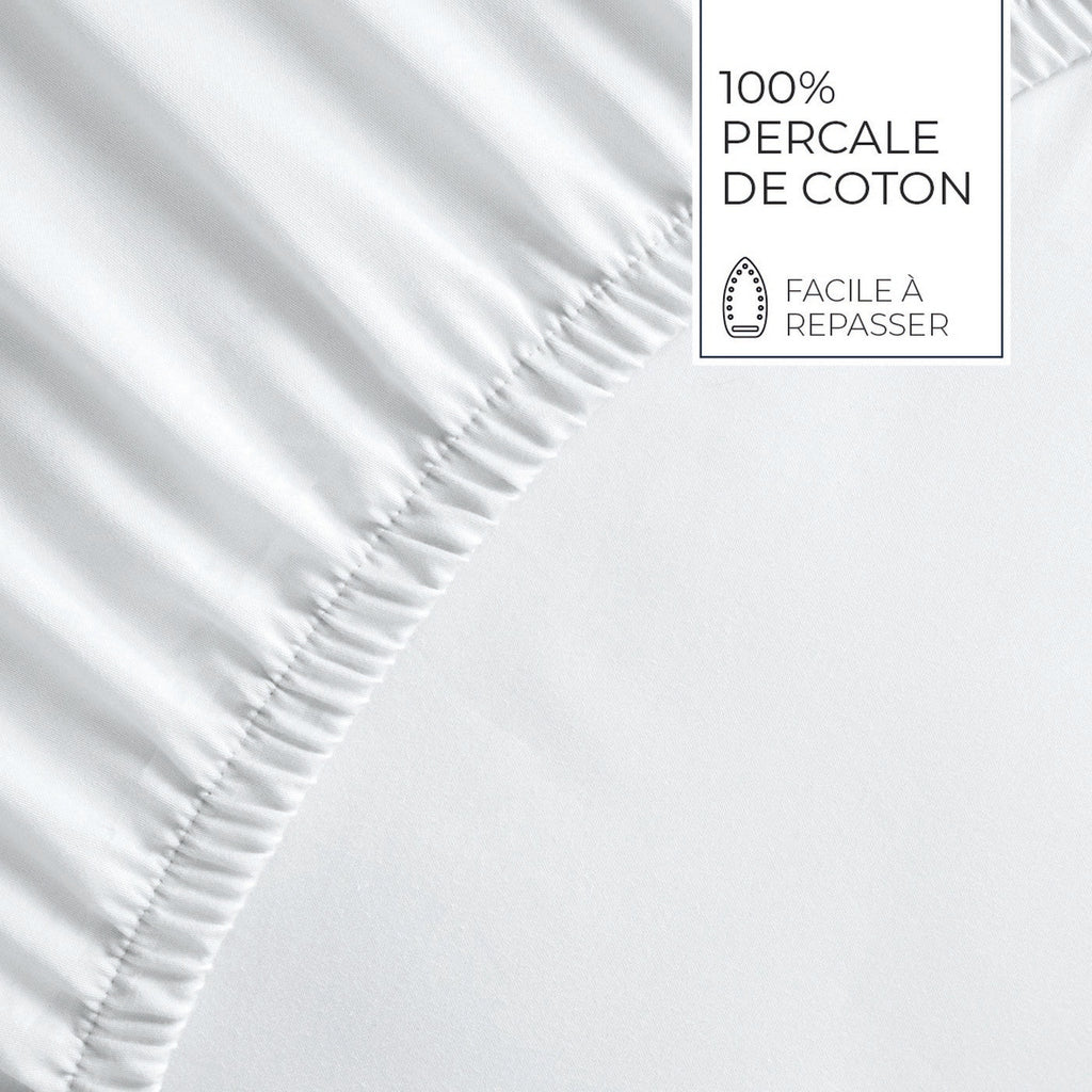 Grenoble - Ensemble De Draps Coton Percale - Bleu Clair