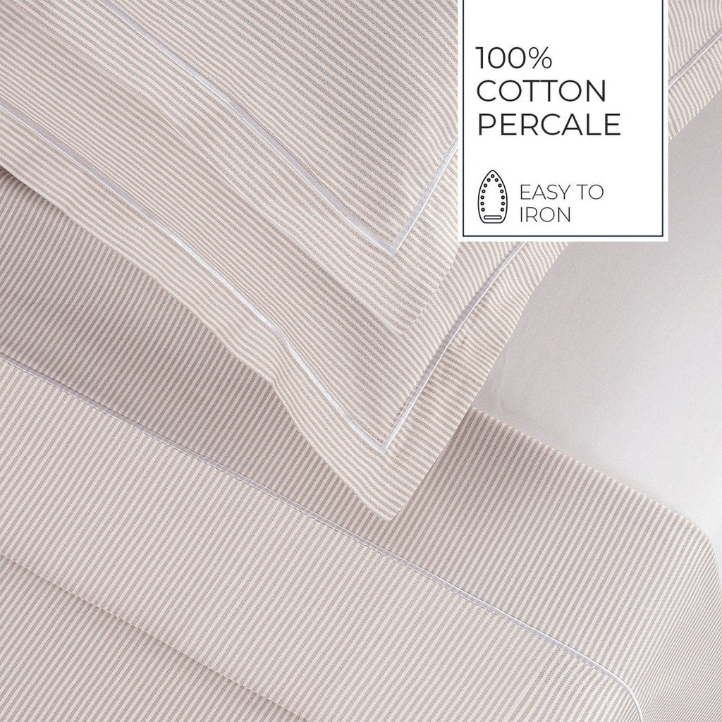 Grenoble - Housse De Couette + 1 Ou 2 Taie(S) D'Oreiller Coton Percale - Taupe