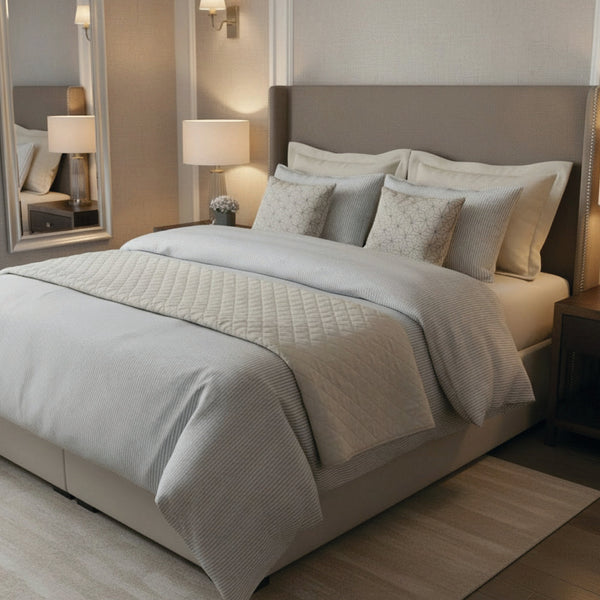 Grenoble - Housse De Couette + 1 Ou 2 Taie(S) D'Oreiller Coton Percale - Taupe