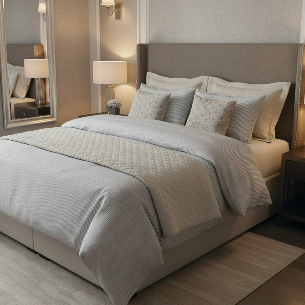 Grenoble - Housse De Couette + 1 Ou 2 Taie(S) D'Oreiller Coton Percale - Taupe