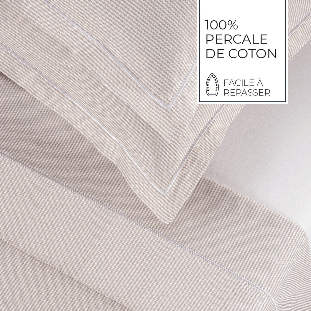 Grenoble - Drap Plat Coton Percale - Taupe