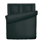 Jacquard - Housse De Couette + 1 Ou 2 Taie(S) D'Oreiller - Satin De Coton Rayure Tissé Dobby - Gris 03