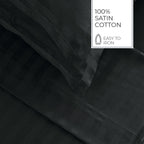 Jacquard - Housse De Couette + 1 Ou 2 Taie(S) D'Oreiller - Satin De Coton Rayure Tissé Dobby - Gris 03