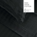 Jacquard - Ensemble De Draps - Satin De Coton Rayure Tissé Dobby - Gris 03
