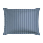 Jacquard - Set De 2 Taies D'Oreiller - Satin De Coton Rayure Tissé Dobby - Bleu 06