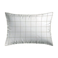 Simples Carreaux - Set De 2 Taies D'Oreiller - Satin De Coton - Blanc / Taupe