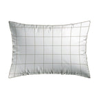 Simples Carreaux - Set De 2 Taies D'Oreiller - Satin De Coton - Blanc / Taupe