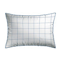 Simples Carreaux - Set De 2 Taies D'Oreiller - Satin De Coton - Blanc / Bleu