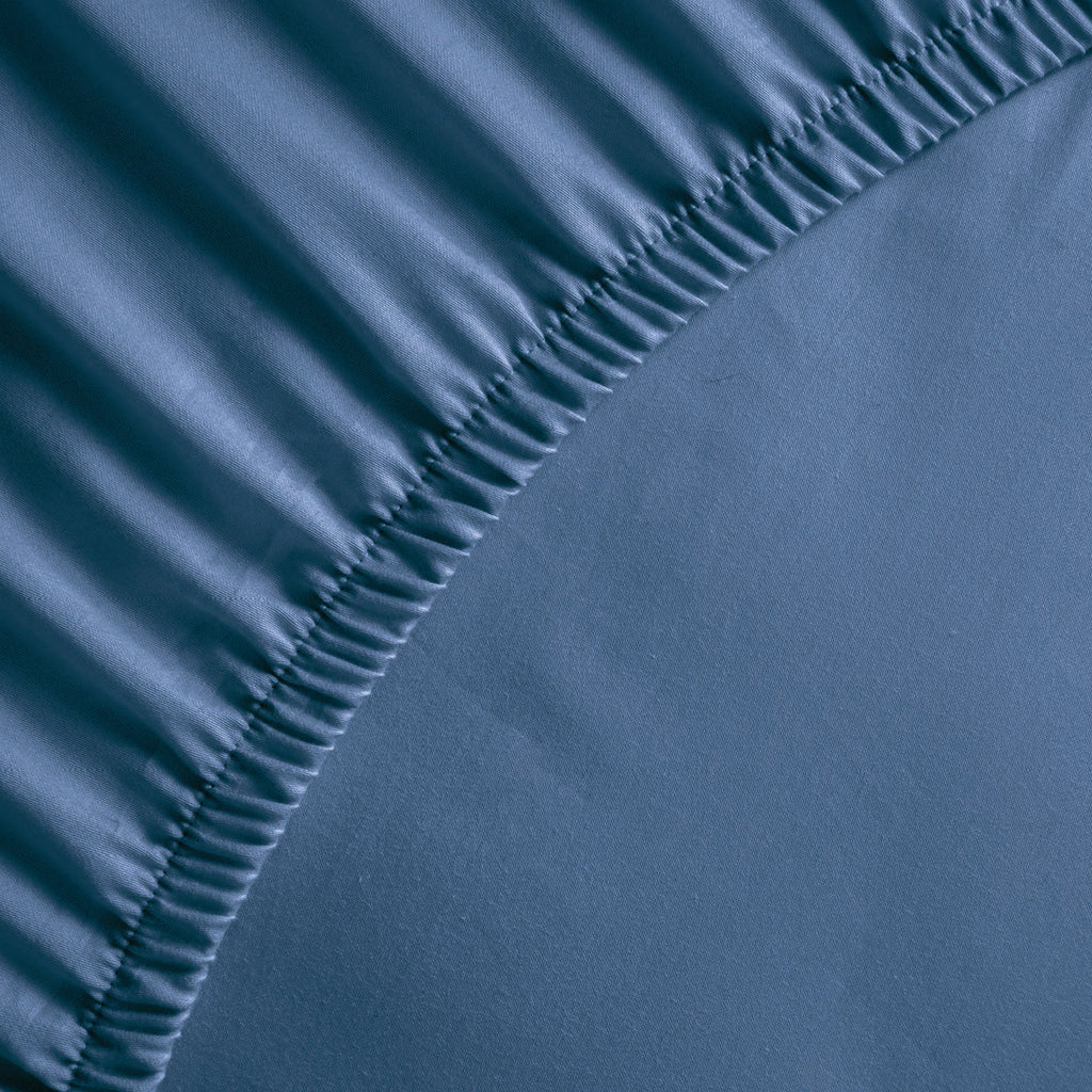 Uni - Drap-Housse - Satin De Coton - Bleu 06