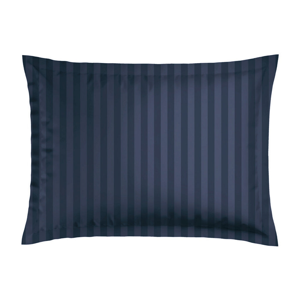 Jacquard - Set De 2 Taies D'Oreiller - Satin De Coton Rayure Tissé Dobby - Bleu 11
