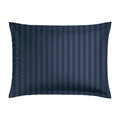 Jacquard - Set De 2 Taies D'Oreiller - Satin De Coton Rayure Tissé Dobby - Bleu 11