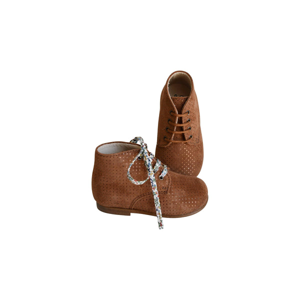 Chaussures Bottillons Charlie - Cuir Camel Pois Irisés - Fille