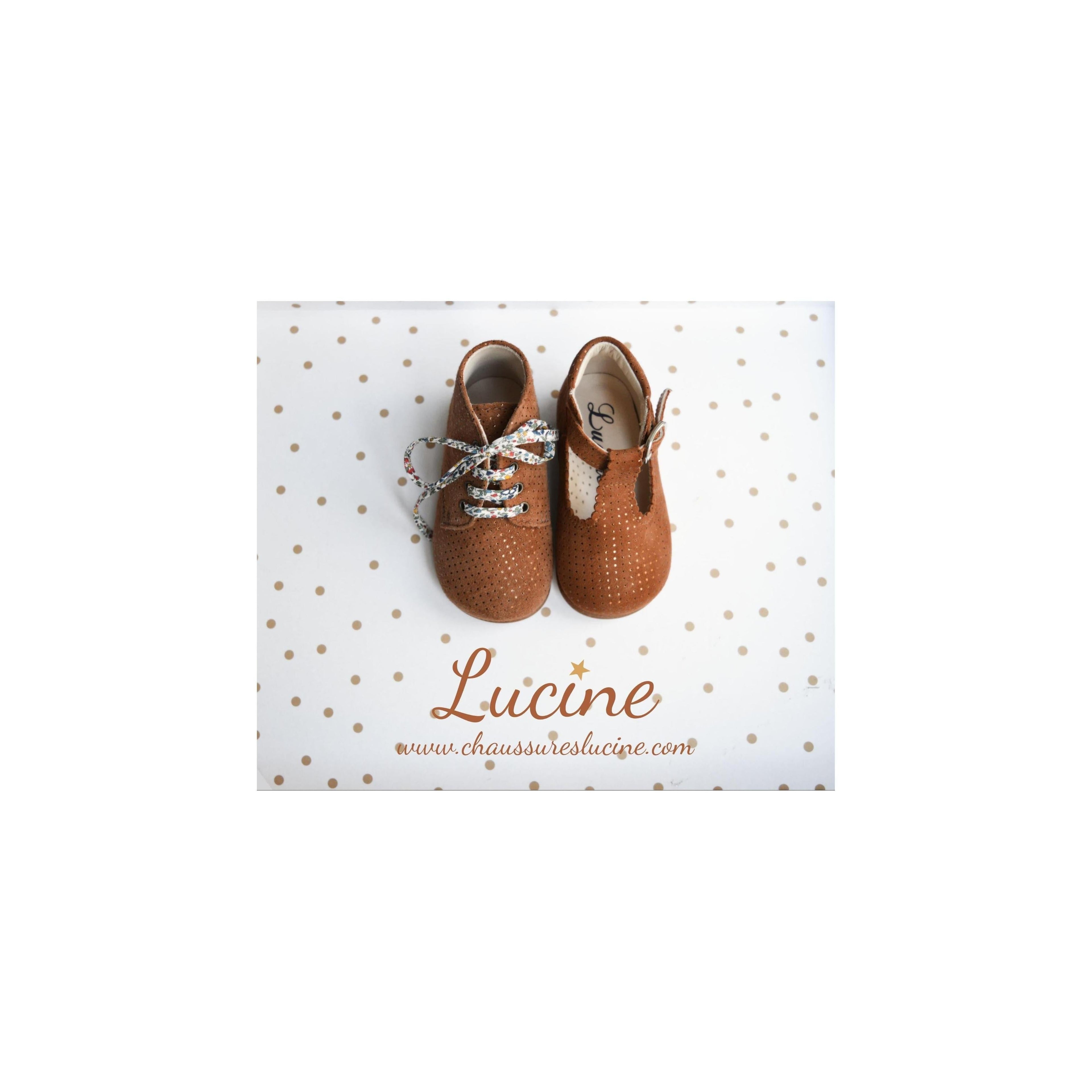 Chaussures Bottillons Charlie - Cuir Camel Pois Irisés - Fille