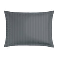 Jacquard - Set De 2 Taies D'Oreiller - Satin De Coton Rayure Tissé Dobby - Gris 02