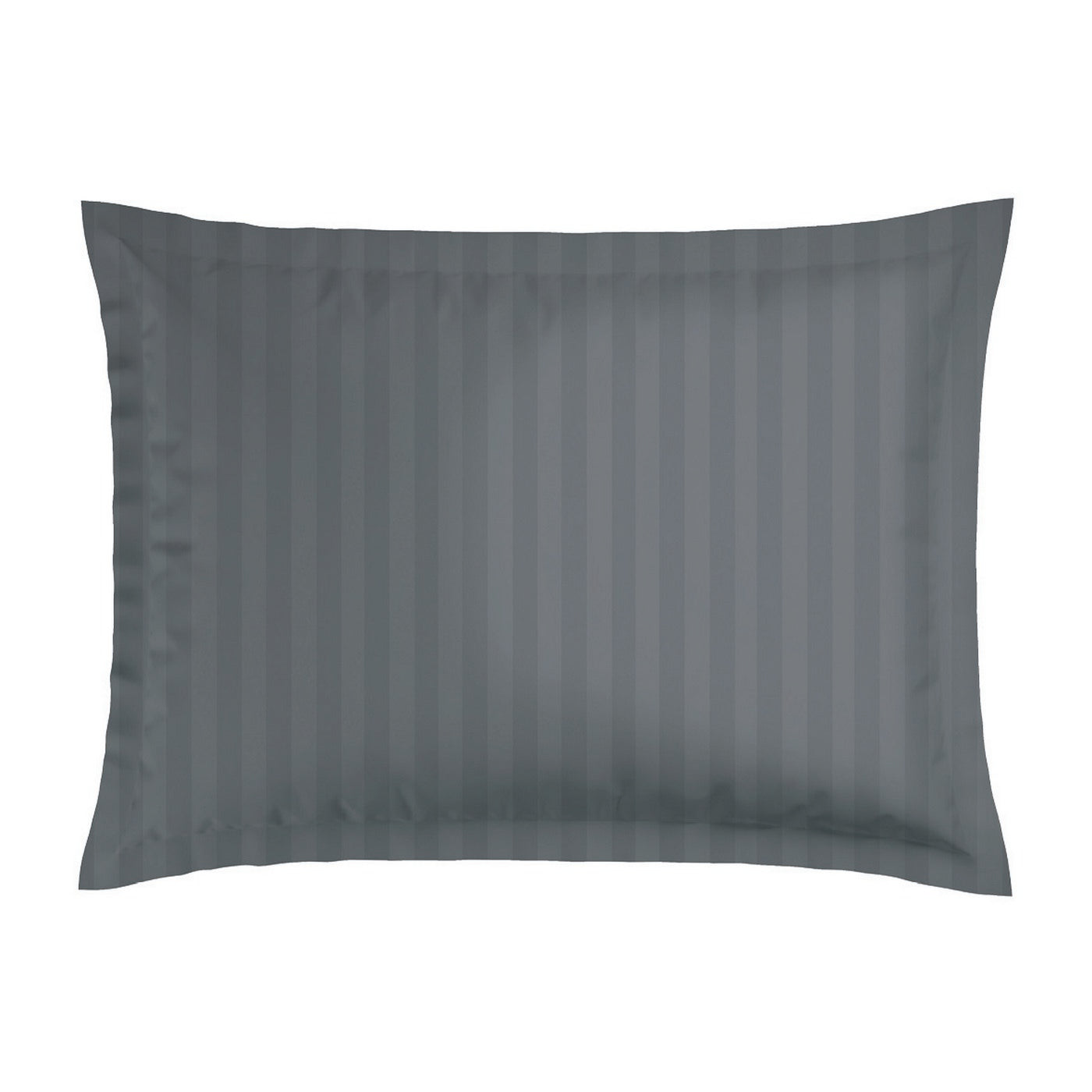 Jacquard - Set De 2 Taies D'Oreiller - Satin De Coton Rayure Tissé Dobby - Gris 02