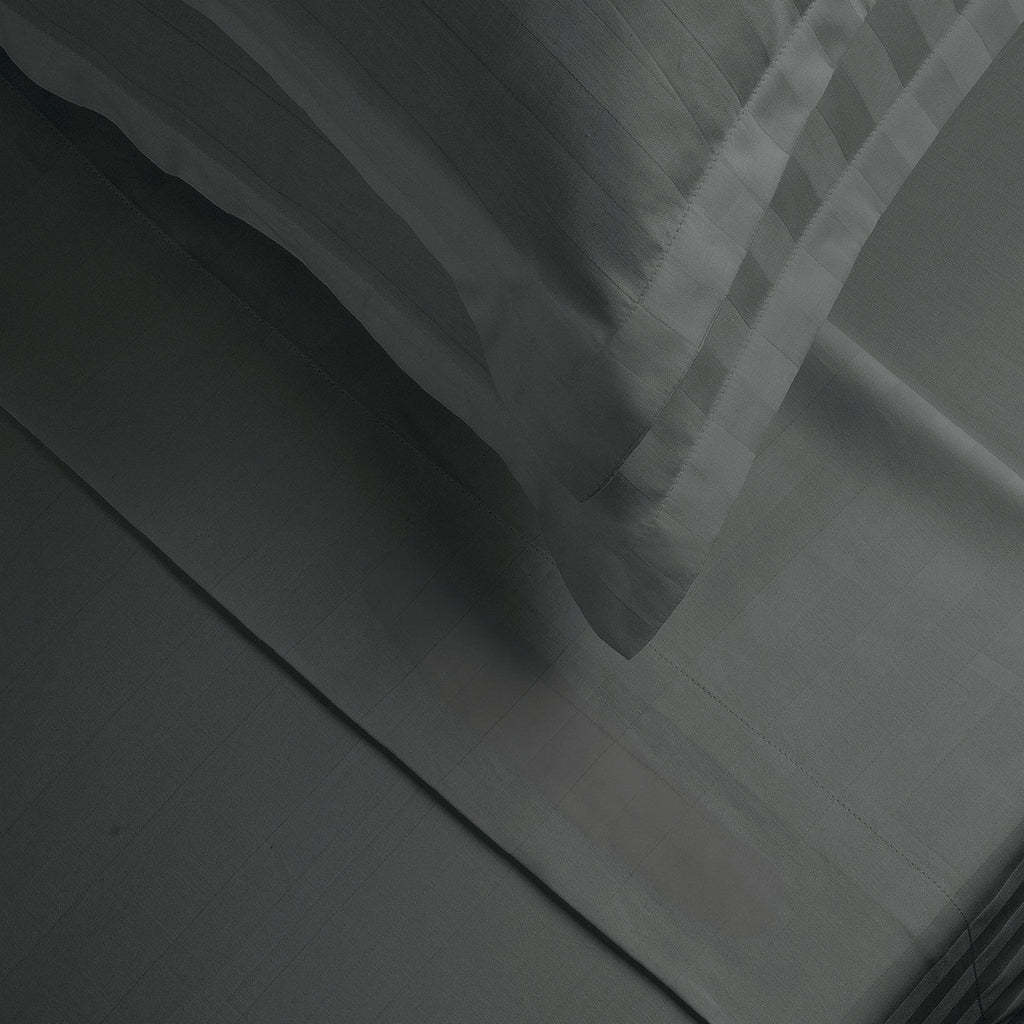 Jacquard - Drap Plat - Satin De Coton Dobby Stripe - Gris 02