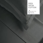 Jacquard - Ensemble De Draps - Satin De Coton Rayure Tissé Dobby - Gris 02