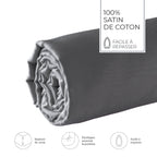 Jacquard - Drap-Housse - Satin De Coton - Gris 02