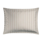 Jacquard - Set De 2 Taies D'Oreiller - Satin De Coton Rayure Tissé Dobby - Taupe 01